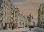 "Arbat street". Series of watercolors "Moscow akyn"